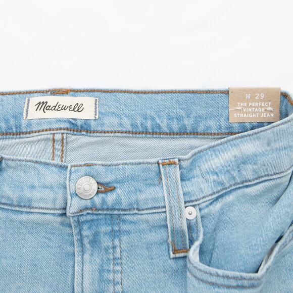 Madewell The Perfect Vintage Straight Danby Knee-Rip Edition Jeans Size 29 - Picture 6 of 16